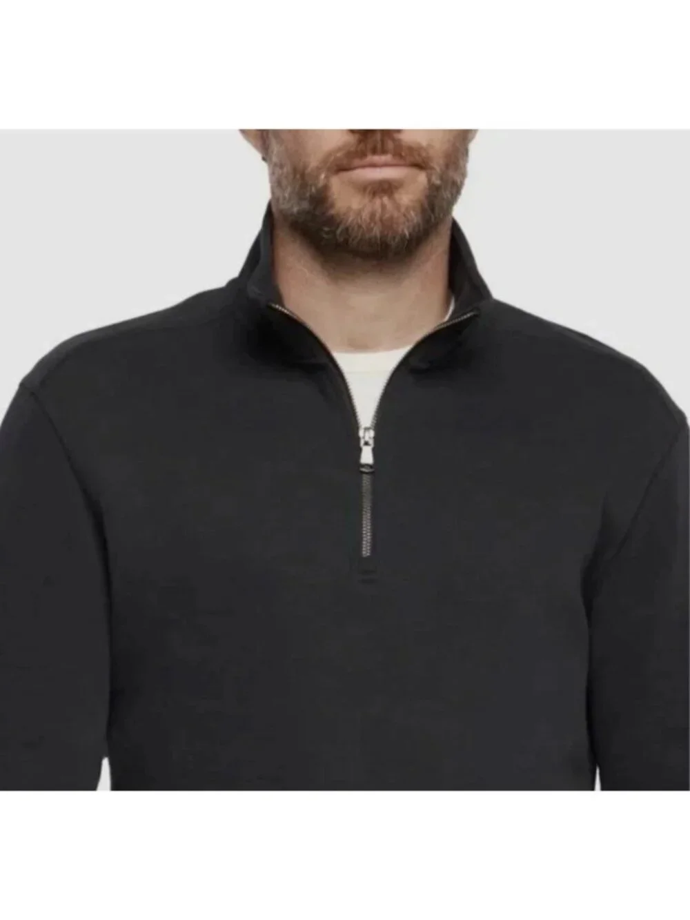 Banana Republic Men's L Black Half-Zip Pullover Polo Sweatshirt e1306